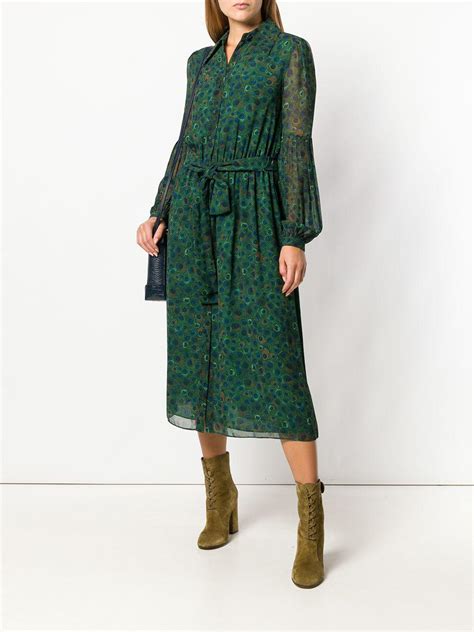 michael kors peacock pattern dress